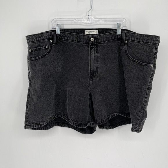 Abercrombie & Fitch Pants - Abercrombie & Fitch Women's Black High Rise Loose Denim Jean Shorts Plus Size 24